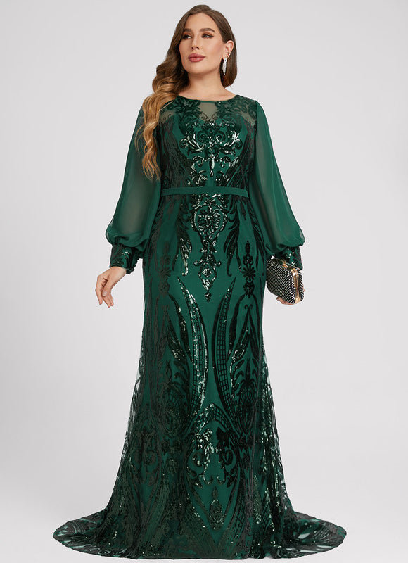 Robe Sirene Paillette Manche Longue - gallery 9