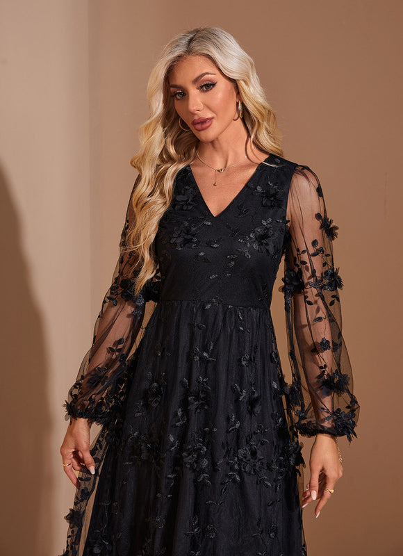 Robe Évasée Manche Longue - gallery 3