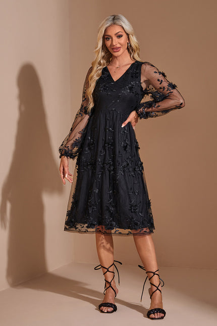 Robe Évasée Manche Longue - gallery 5