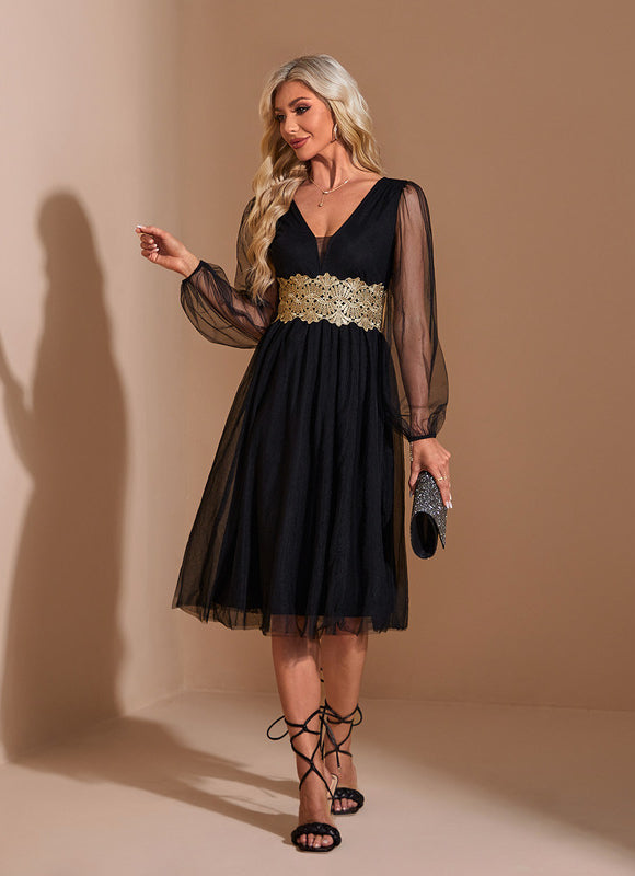 Robe Évasée Manche Longue - gallery 3