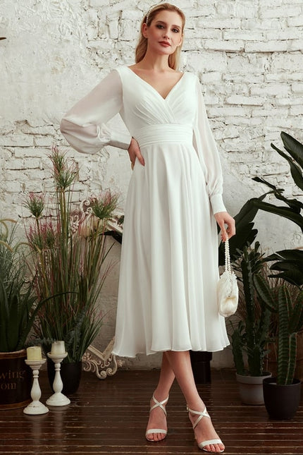 Robe Manche Longue De Mariée Vaporeuse - gallery 2