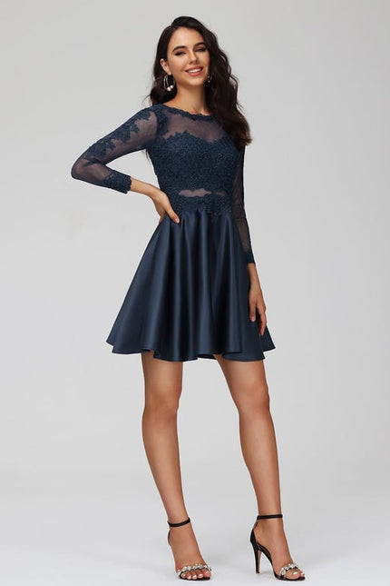 Robe Soirée Manche Longue Dentelle - gallery 2