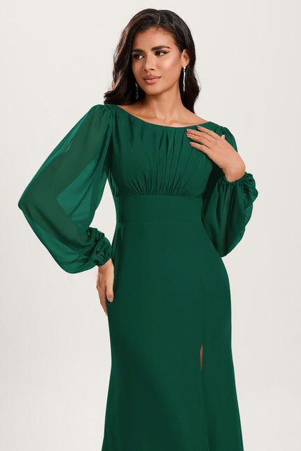 Robe De Soiree Sirene Manche Longue - gallery 3