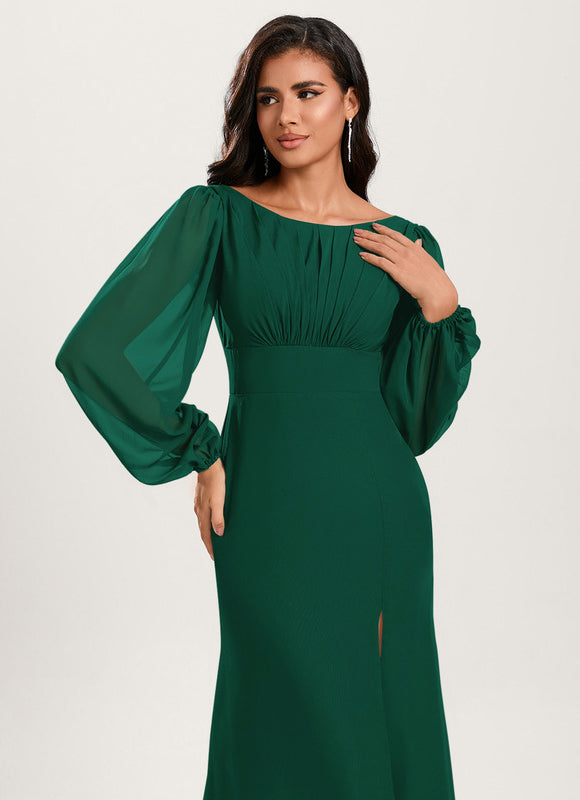 Robe De Soiree Sirene Manche Longue - gallery 3