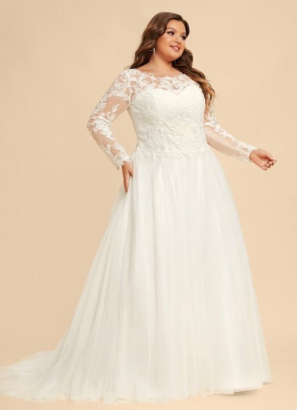 Robe Manche Longue Tulle Florale - gallery 7