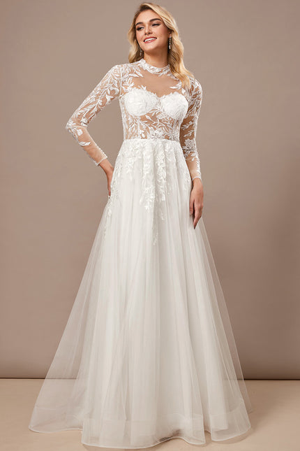 Robe De Mariee Manches Longues Dos Nu - gallery 3