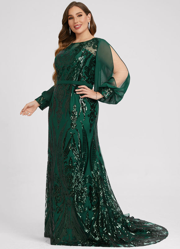 Robe Sirene Paillette Manche Longue - gallery 7