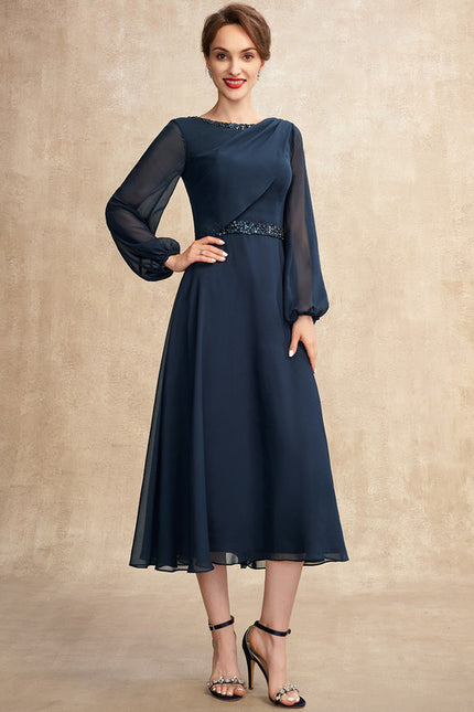 Robe Manche Longue Fluide Nuit - gallery 6