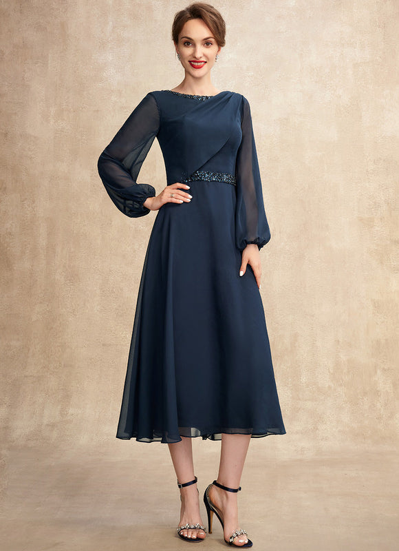 Robe Manche Longue Fluide Nuit - gallery 6