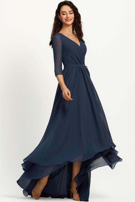Robe Manche Longue Fluide Col V - gallery 3