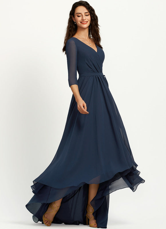 Robe Manche Longue Fluide Col V - gallery 3