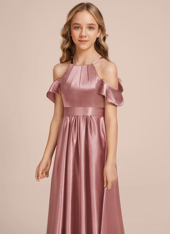 Robe Manche Longue Satin Bordeaux Élégante - gallery 2