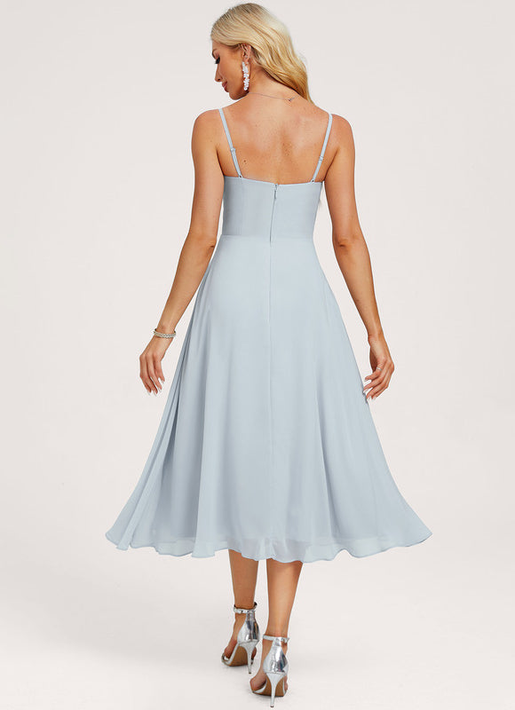 Robe Manche Longue Fluide Ciel - gallery 4