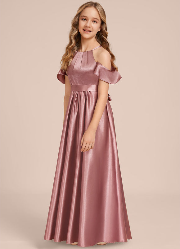 Robe Manche Longue Satin Bordeaux Élégante - gallery 3