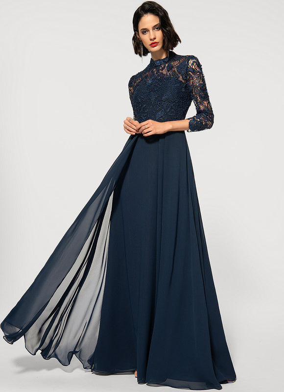 Robe Soirée Manche Longue Femme Voilée