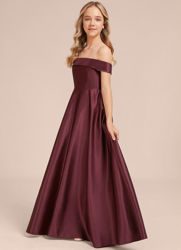 Robe Manche Longue Satin Bordeaux Longue - gallery 4