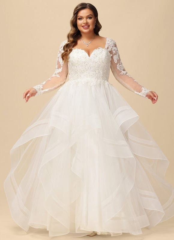 Robe Manche Longue Nuptiale Aérienne - gallery 8