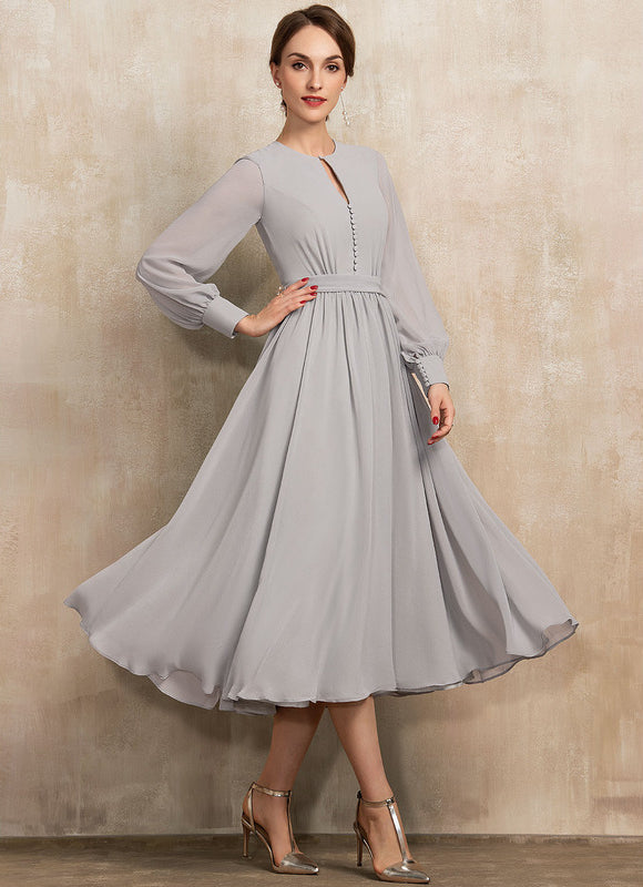 Robe De Cocktail Longue Manche Longue - gallery 3
