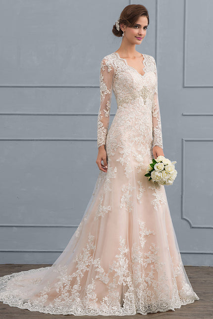 Robe Manche Longue Sirène Tulle Floral
