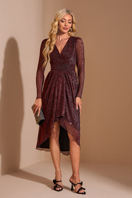 Robe De Cocktail Mi Longue Avec Manche - gallery 4