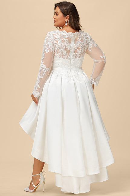 Robe Manche Longue Satin Asymétrique - gallery 9