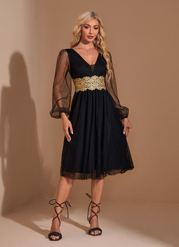 Robe Évasée Manche Longue - gallery 5
