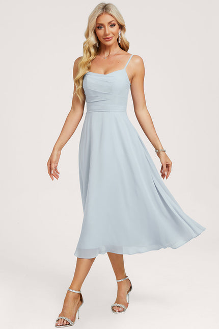 Robe Manche Longue Fluide Ciel - gallery 1