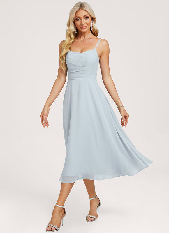 Robe Manche Longue Fluide Ciel - gallery 1