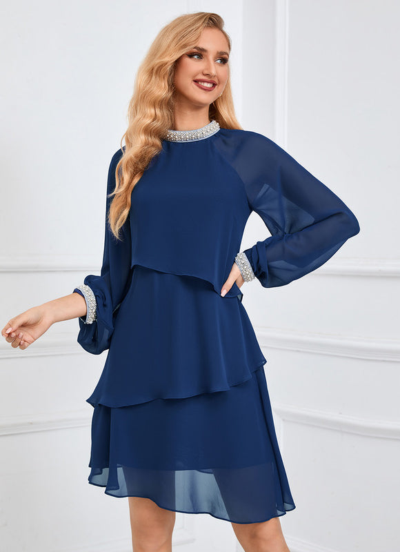 Robe Noire Trapeze Manche Longue - gallery 8