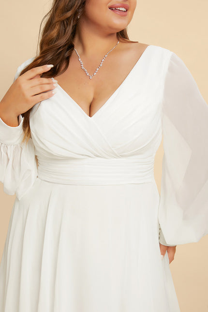 Robe Manche Longue De Mariée Vaporeuse - gallery 5