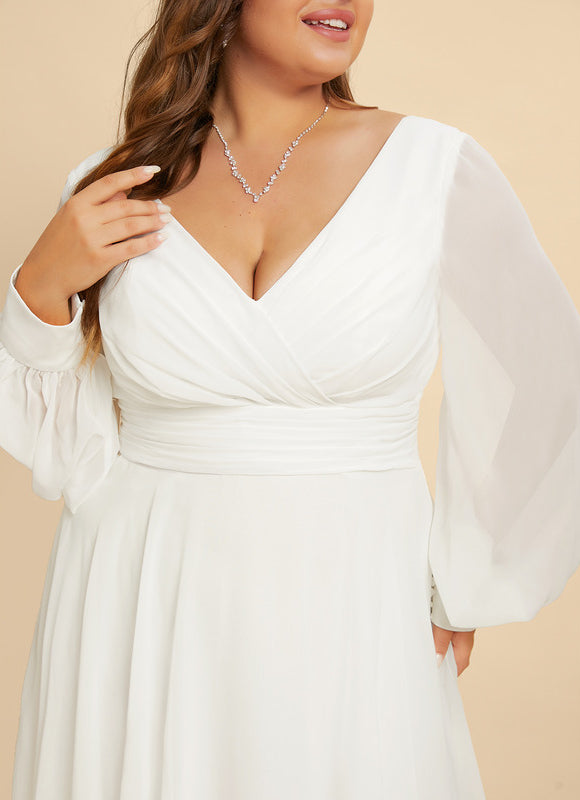 Robe Manche Longue De Mariée Vaporeuse - gallery 5