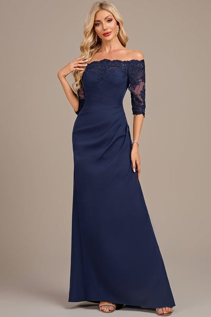 Robe De Soirée Longue Élégante Manche Longue - gallery 1