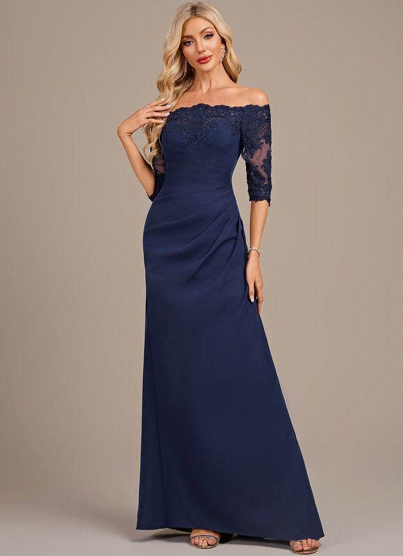 Robe De Soirée Longue Élégante Manche Longue - gallery 1