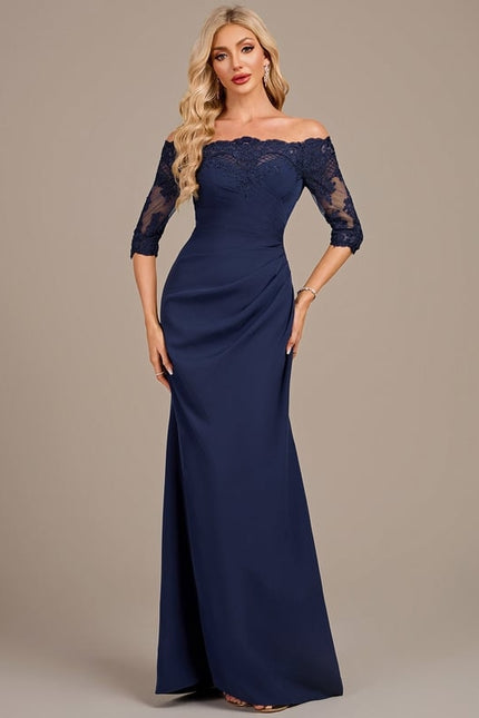 Robe De Soirée Longue Élégante Manche Longue