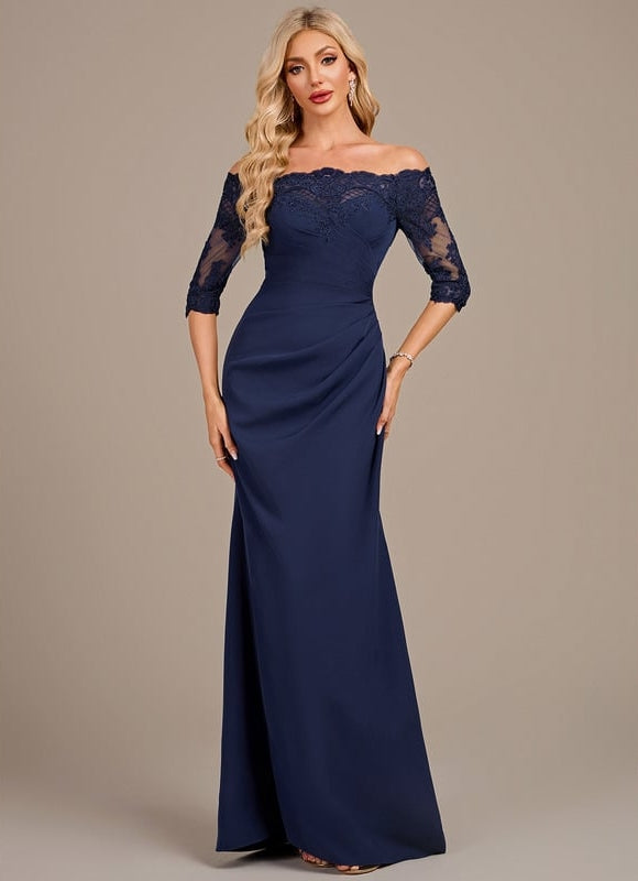 Robe De Soirée Longue Élégante Manche Longue