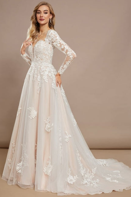 Robe Princesse Mariage Manche Longue - gallery 2