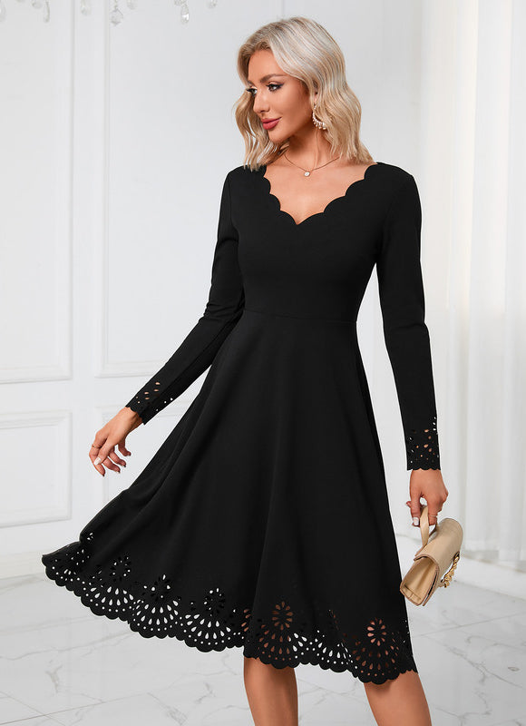Robe Noire Femme Manche Longue - gallery 5
