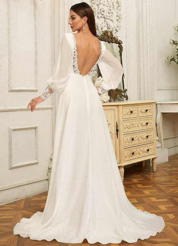 Robe De Mariee Grande Taille Manche Longue - gallery 3