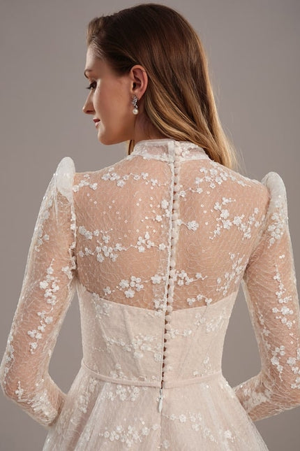 Robe Manche Longue Tulle Brodée - gallery 4