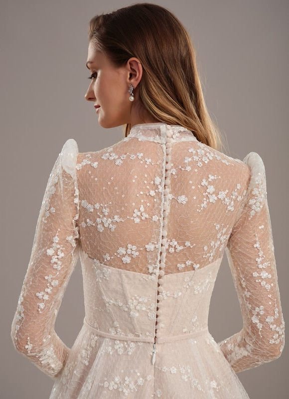 Robe Manche Longue Tulle Brodée - gallery 4