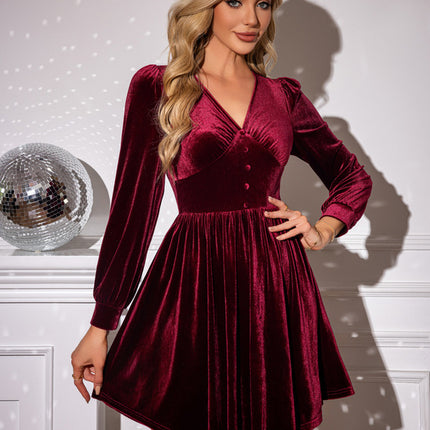 Robe Velour Manche Longue