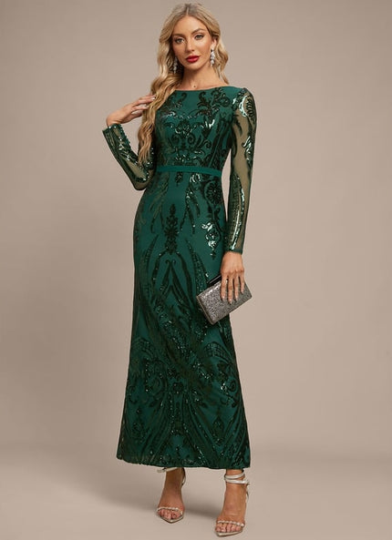 Robe Sequin Manche Longue