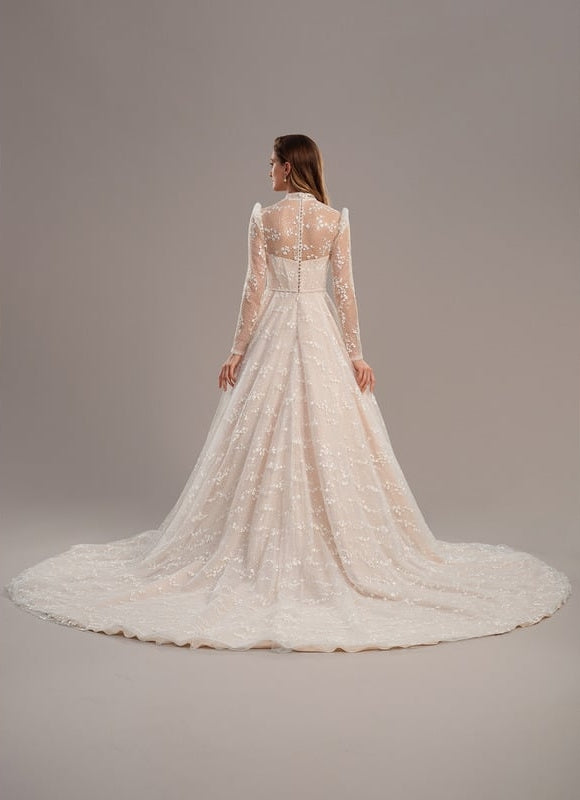 Robe Manche Longue Tulle Brodée - gallery 5