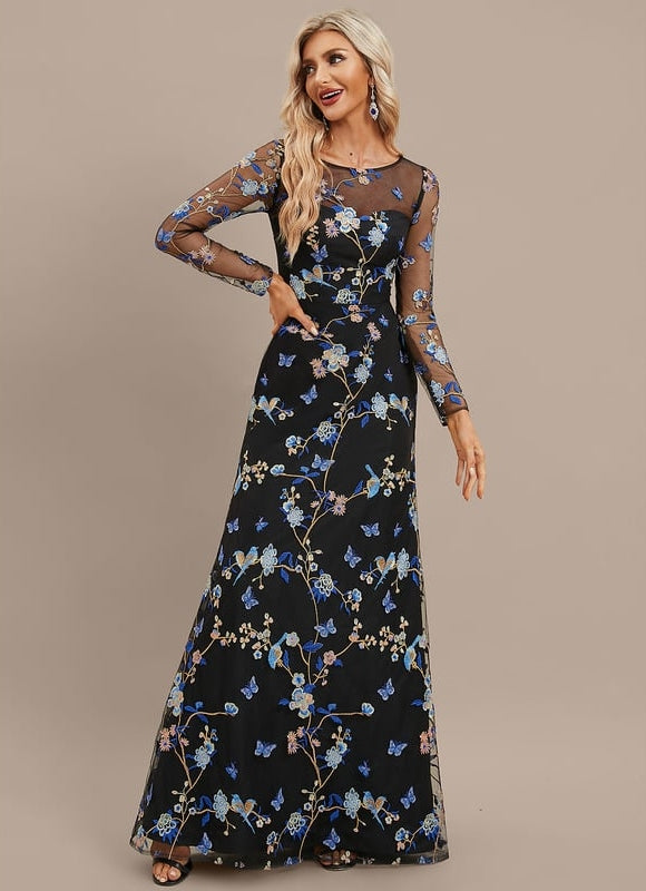 Robe Moulante Dentelle Manche Longue - gallery 5