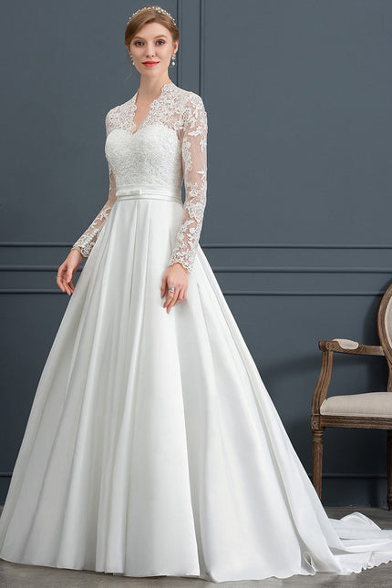 Robe Longue Blanche Manche Bouffante