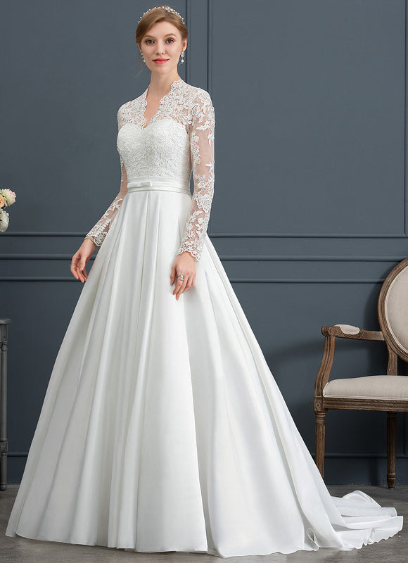 Robe Longue Blanche Manche Bouffante