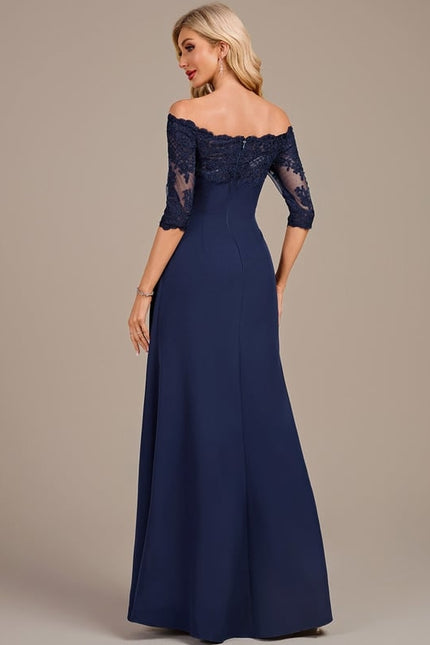Robe De Soirée Longue Élégante Manche Longue - gallery 4