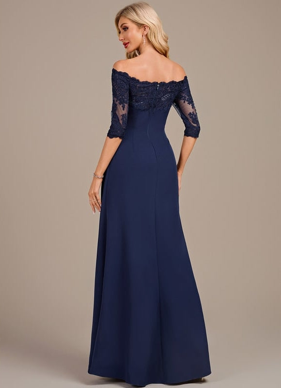 Robe De Soirée Longue Élégante Manche Longue - gallery 4