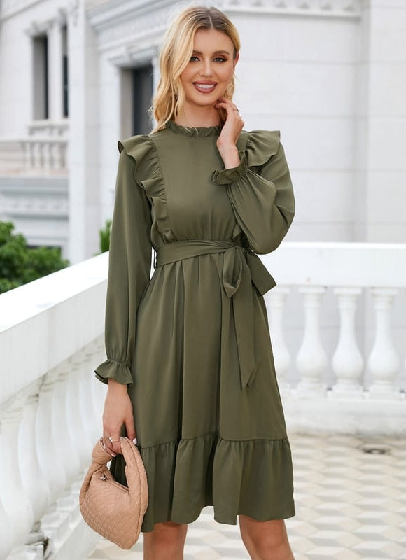 Robe Kaki Manche Longue - gallery 4