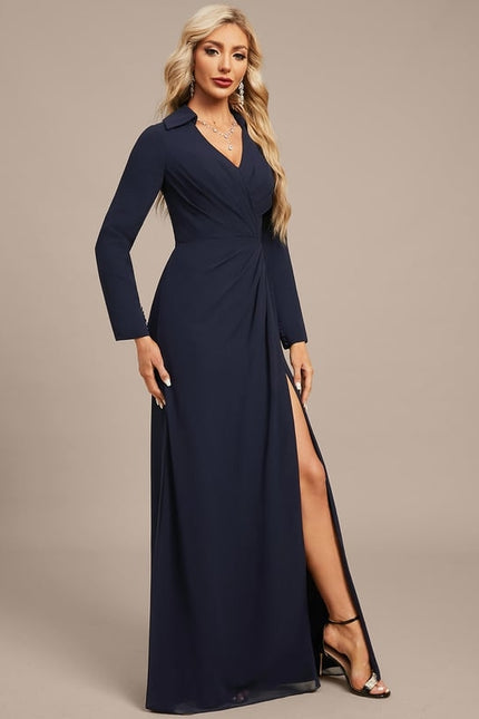 Robe Manche Longue Élégante Plissée - gallery 4